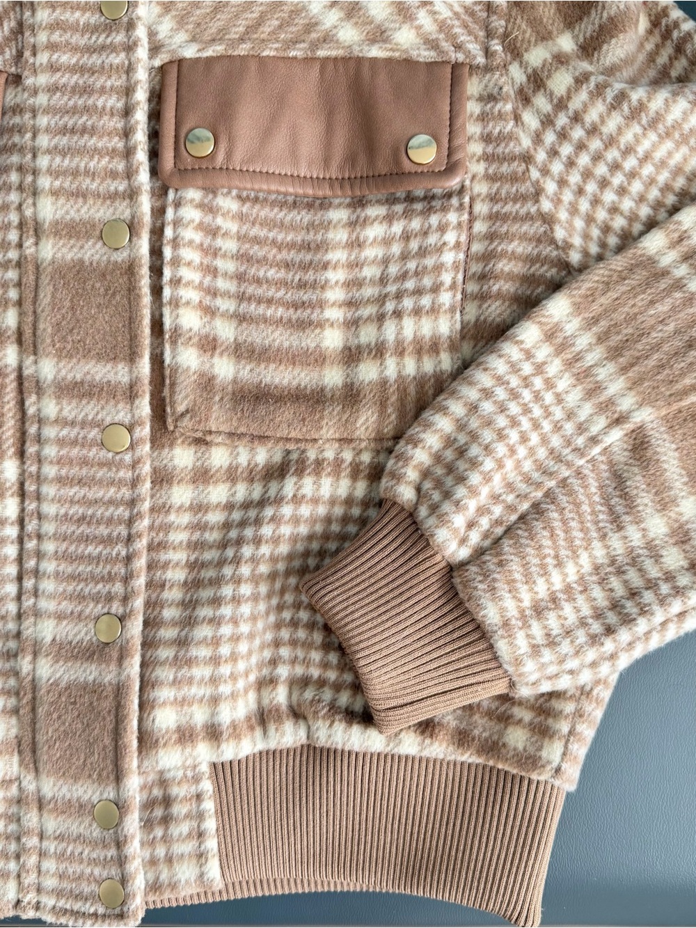 Anthropologie Avec Les Filles Plaid Bomber Jacket Size S - Picture 10 of 13